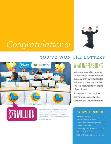 California Publishes Updated Lottery Winner’s Handbook .